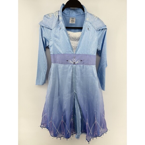 Disney Frozen Elsa Blue Dress With Embroidered Details & Sheer Overlay For Girls - Picture 1 of 5